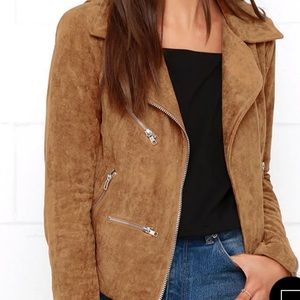 Suede with Love Tan Suede Moto Jacket